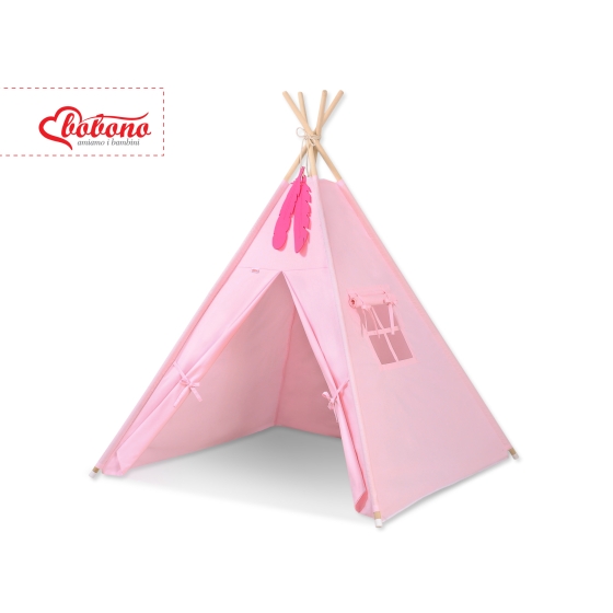 Kids Teepee Tent + decorative feathers- pink