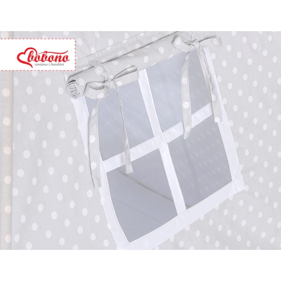 Kids Teepee Tent + decorative feathers- White dots on Gray
