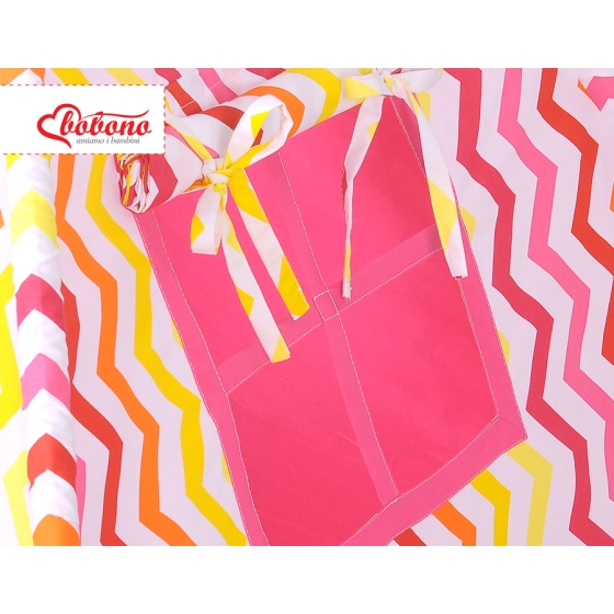 Kids Teepee Tent- Chevron pink-yellow