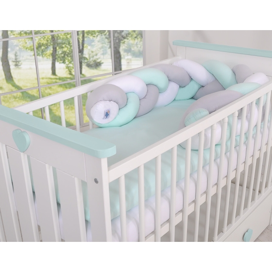 Knot braided bumper- white-gray-mint