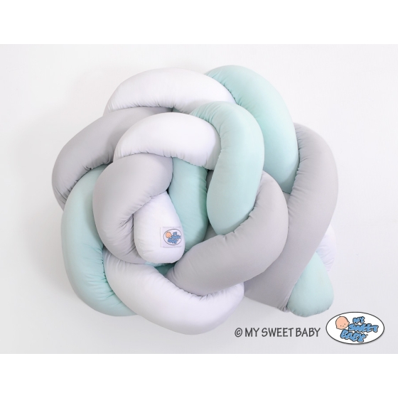 Knot braided bumper- white-gray-mint