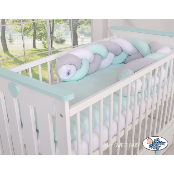 Knot braided bumper- white-gray-mint