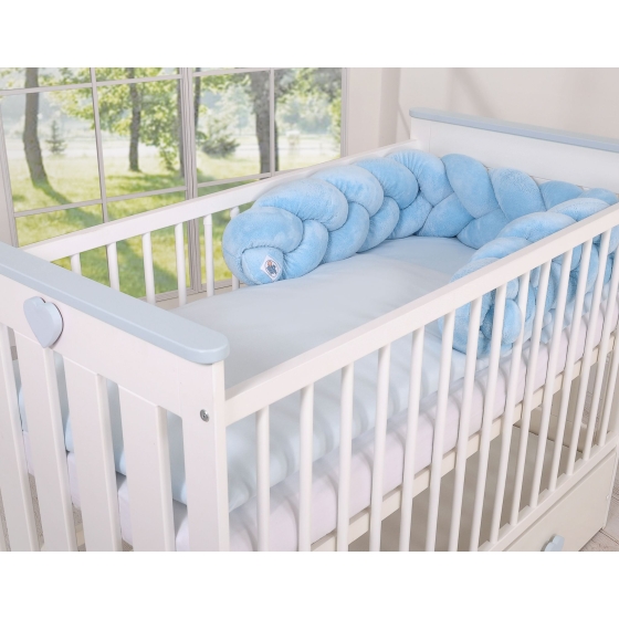 Knot bumper minky 180cm - blue