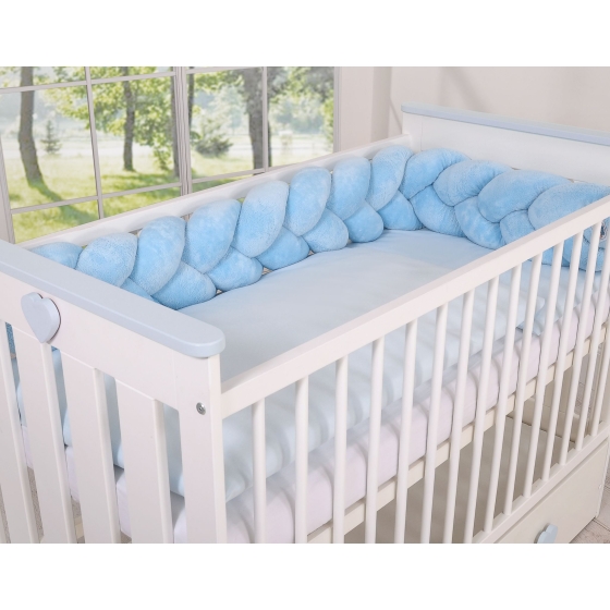 Knot bumper minky 180cm - blue