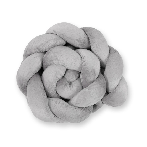 Knoted cot bumper minky 180cm- gray