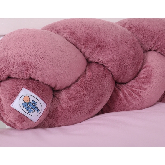 Baby Cot Knot bumper minky 180cm - pastel pink