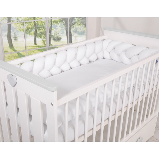 White Braided Baby cot Bumper
