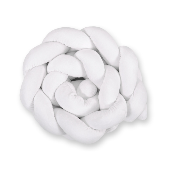 Brided baby cot bumper minky 180cm - white
