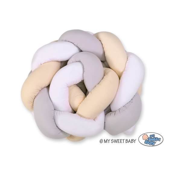 Knot Pillow Baby bumper- white-gray-beige