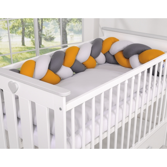 Knotted bumper Braided Cushion Pillow - gray-honey yellow-anthracite