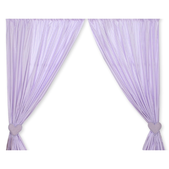 Lilac Curtains for baby room- Bear with bow