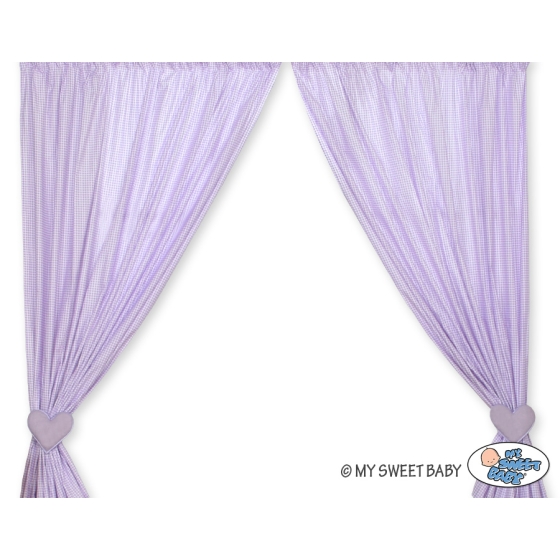 Lilac Curtains for baby room- Bear with bow