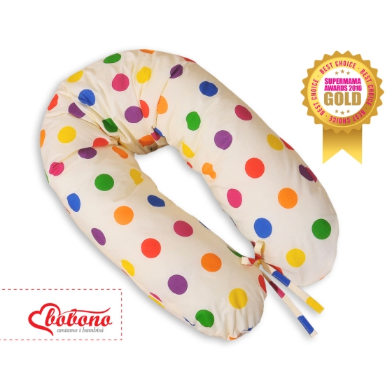 Maternity Pregnancy pillow- Dark polka dots on cream