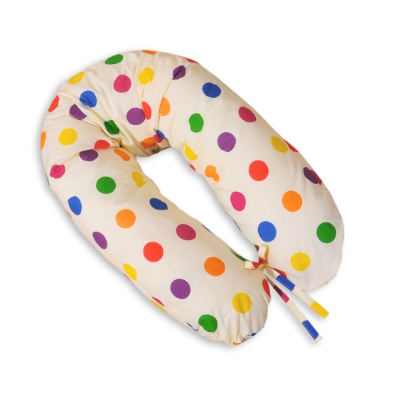 Maternity Pregnancy pillow- Dark polka dots on cream