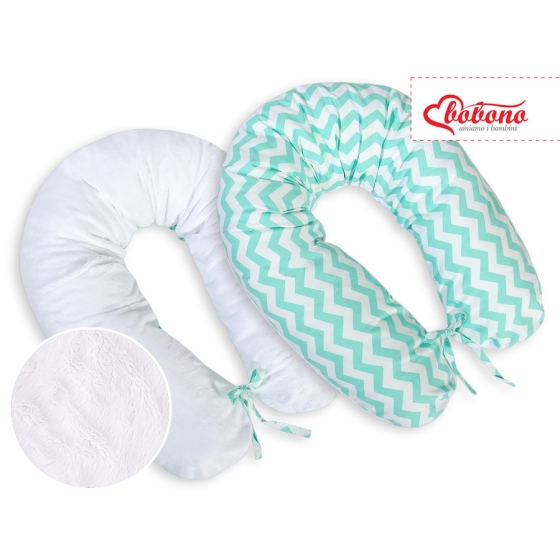 Maternity Pregnancy pillow- double-sided- Chevron mint