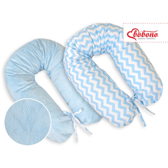 Maternity Pregnancy pillow- double-sided-Simple chevron blue