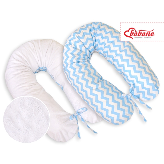 Maternity Pregnancy pillow- double-sided-Simple chevron blue-white