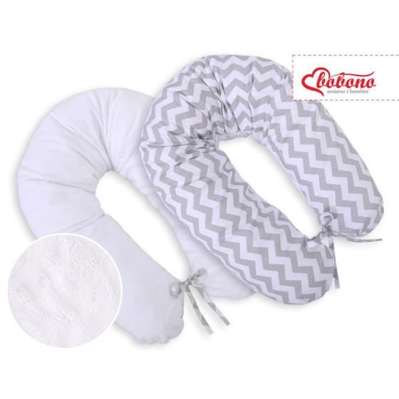 Maternity Pregnancy pillow- double-sided-Simple chevron Gray