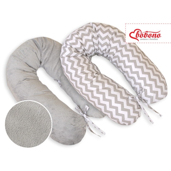 Maternity Pregnancy pillow- double-sided-Simple chevron Gray