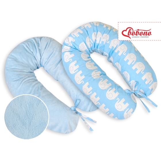 Maternity Pregnancy pillow- double-sided-Simple Elephants blue