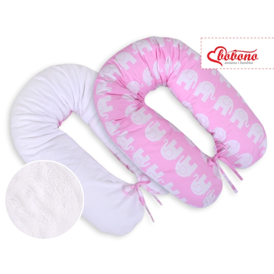 Maternity Pregnancy pillow- double-sided-Simple Elephants pink