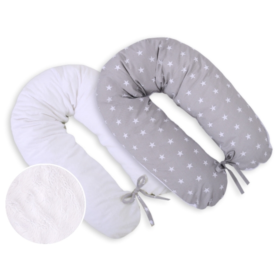 Maternity Pregnancy pillow- double-sided-Simple Gray stars