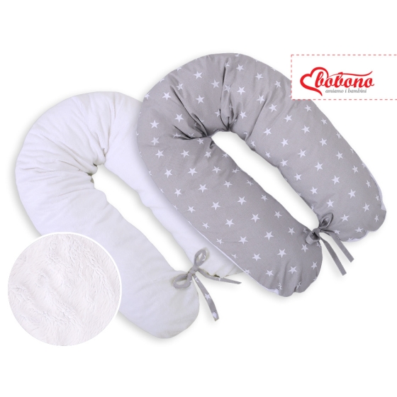 Maternity Pregnancy pillow- double-sided-Simple Gray stars
