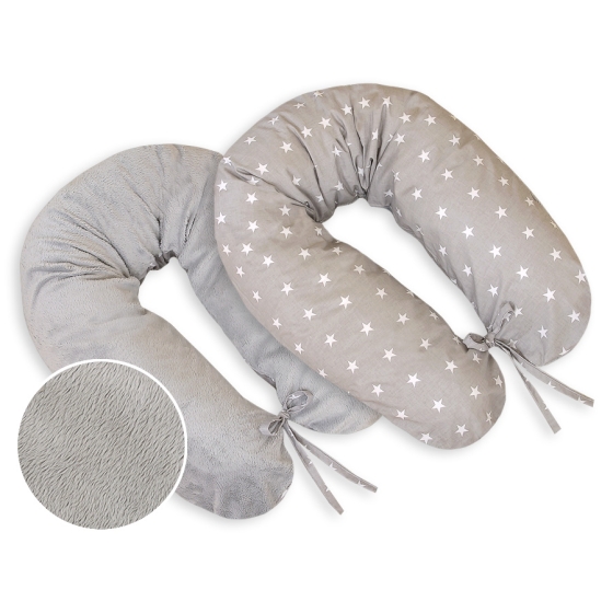 Maternity Pregnancy pillow- double-sided-Simple Gray stars