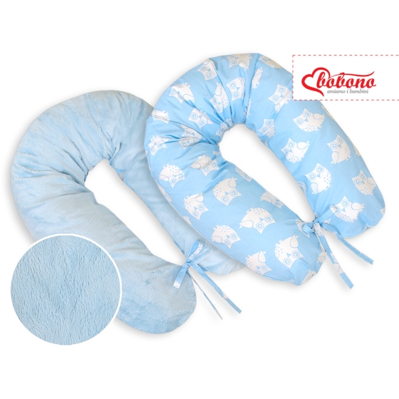 Maternity Pregnancy pillow- double-sided-Simple Owls blue