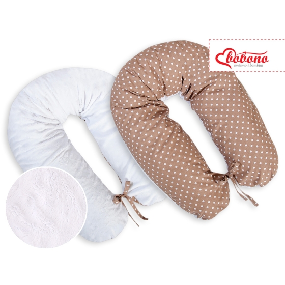 Maternity Pregnancy pillow- double-sided- White dots on brown