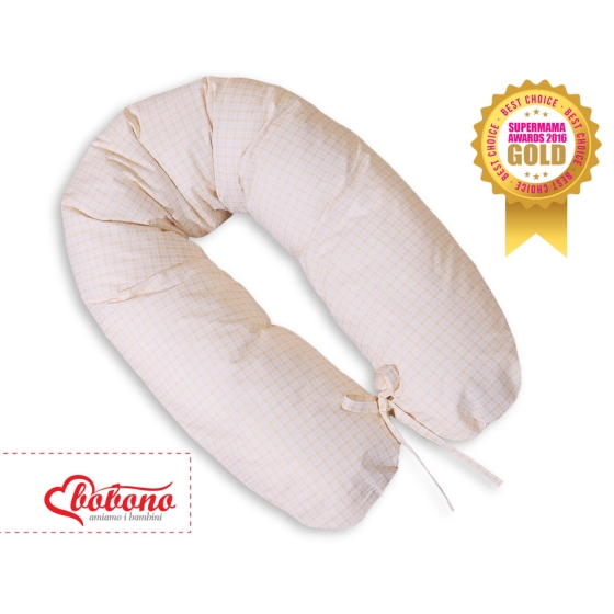 Maternity Pregnancy pillow- Longer- Cream checkered