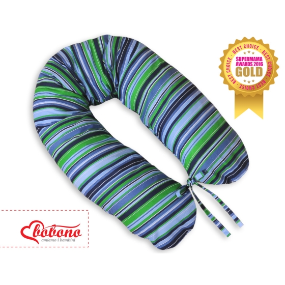 Maternity Pregnancy pillow- Longer- Dark blue stripes