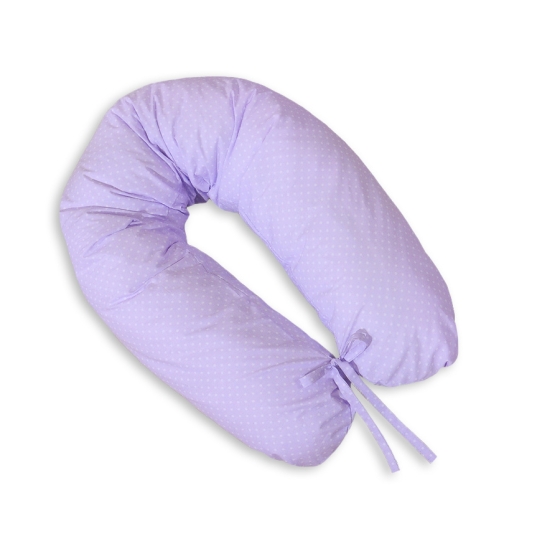 Maternity Pregnancy pillow- Longer- Lilac polka dots