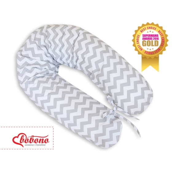Maternity Pregnancy pillow- Simple chevron Gray