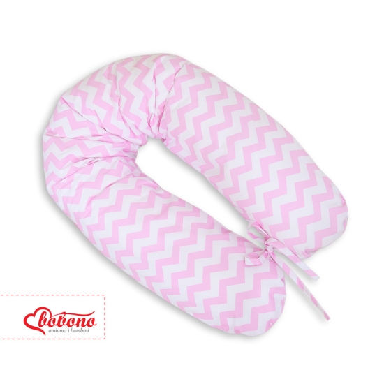 Maternity Pregnancy pillow- Simple chevron Zigzag pink