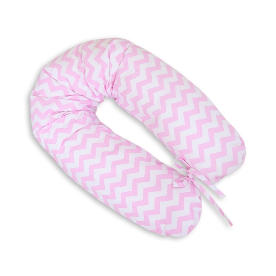 Maternity Pregnancy pillow- Simple chevron Zigzag pink