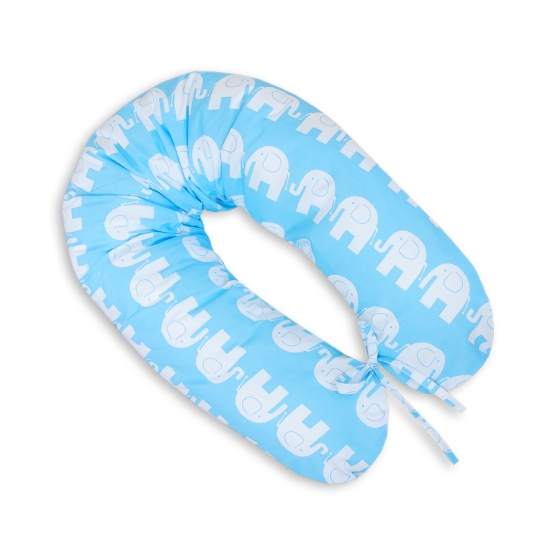 Maternity Pregnancy pillow- Simple Elephants blue