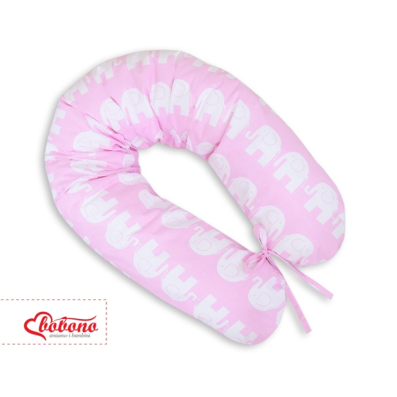 Maternity Pregnancy pillow- Simple Elephants pink