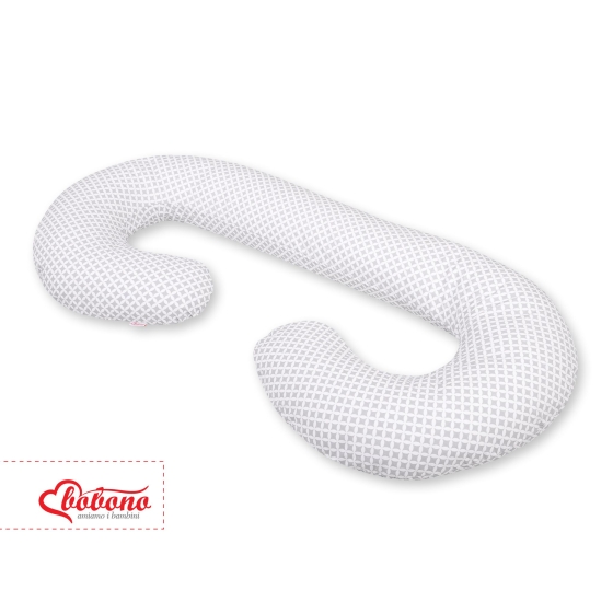 Maternity Support Pillow C - Gray flower pattern