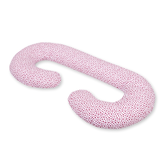 Maternity Support Pillow C - white-wine red stars
