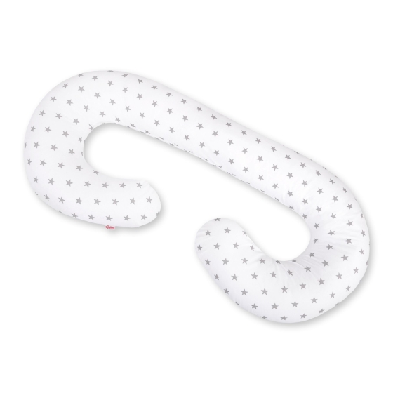 Maternity Support Pillow C - white with Gray stars