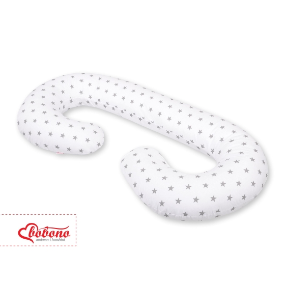 Maternity Support Pillow C - white with Gray stars