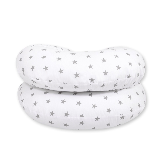 Maternity Support Pillow C - white with Gray stars