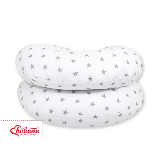 Maternity Support Pillow C - white with Gray stars