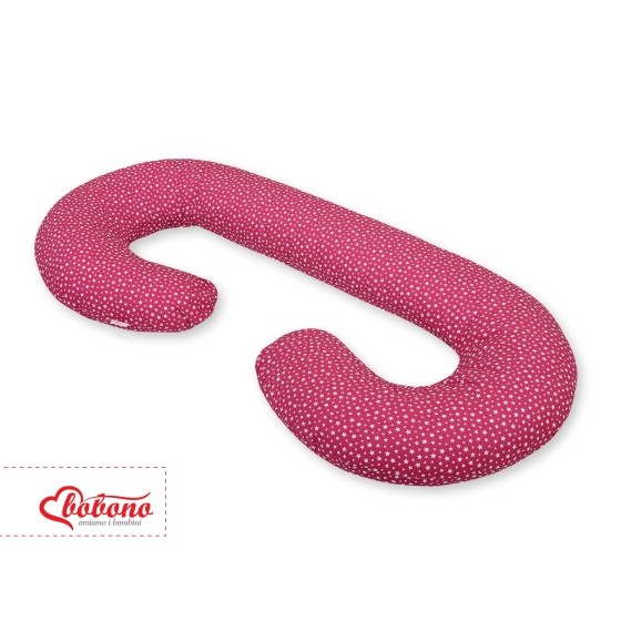 Maternity Support Pillow C - wine red stars