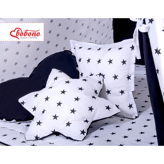 MEGA SET: Kids Teepee tent + playmat + pillows + decorative feathers- Black Stars/black