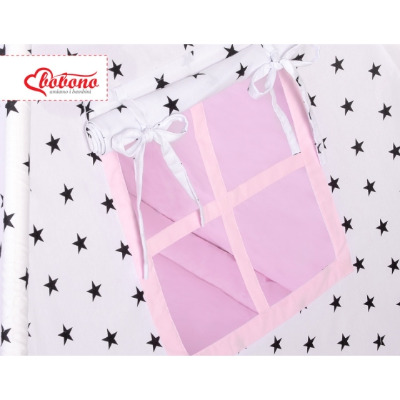 MEGA SET: Kids Teepee tent + playmat + pillows + decorative feathers- Black Stars/pink