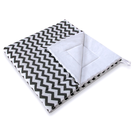MEGA SET: Kids Teepee tent + playmat + pillows + decorative feathers FREE! - Chevron black