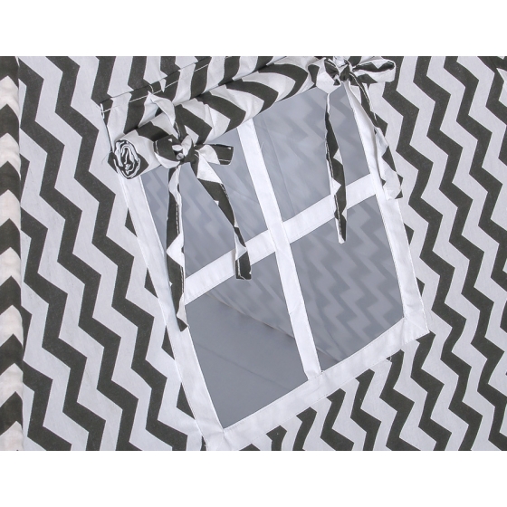 MEGA SET: Kids Teepee tent + playmat + pillows + decorative feathers FREE! - Chevron black