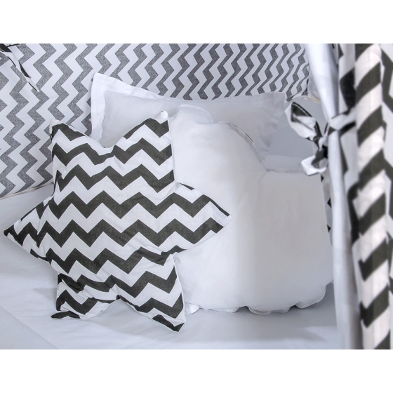 MEGA SET: Kids Teepee tent + playmat + pillows + decorative feathers FREE! - Chevron black